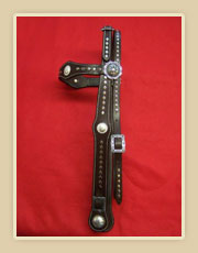 Headstall with diamond spots, Buckle adjustment on pole fancy Conchos