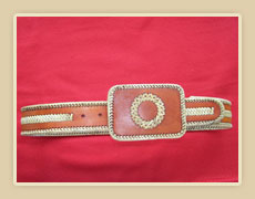 Belt  with rawhide lace and accents