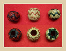 Colored rawhide scarves.