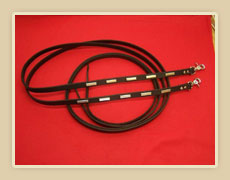 Black harness leather reins with silver bars