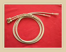 Braided rawhide reins