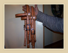Headstalls with browband and fancy buckles and rosettes,  Personalized