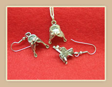 sterling saddle necklace & earrings