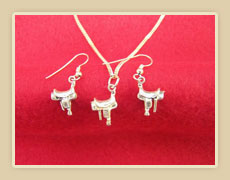 sterling silver saddle necklace & earrings