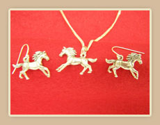sterling silver horse necklace and earrings
