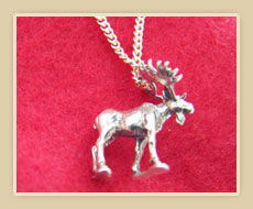 sterling silver moose necklace