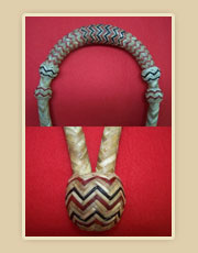 Heal knot with colored srtings.