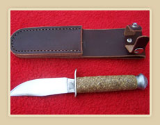 Rawhide braided knife handle and sheath