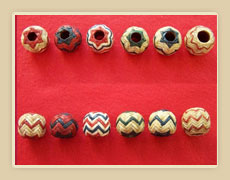 Rawhide scarf knots.