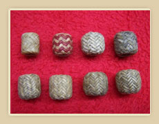 Rawhide scarf knots.