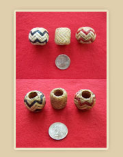Rawhide scarf knots.