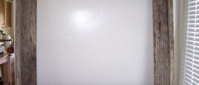 Barnwood frame with leather corners