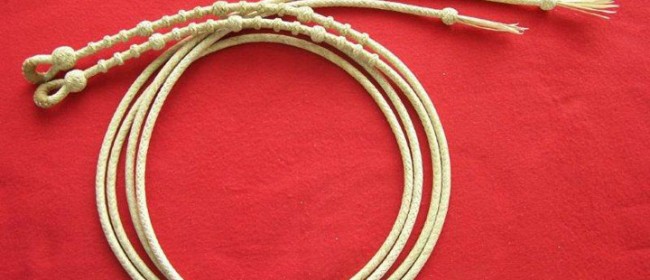 Braided rawhide reins