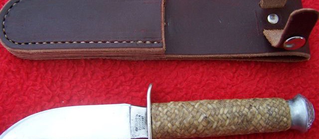 Rawhide braided knife handle and sheath
