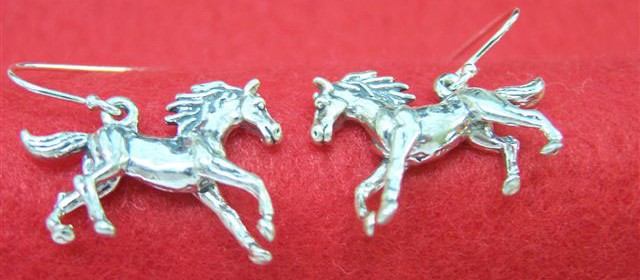 Sterling silver horse earrings
